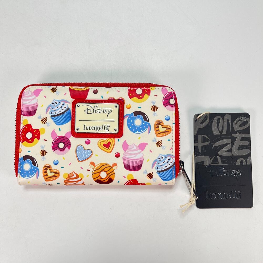 Loungefly Disney Cream Winnie The Pooh Sweets Treats Theme Zip Around Wallet